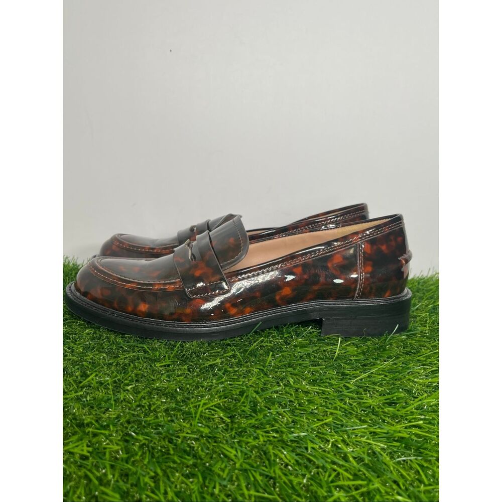 Sam Edelman Tortoiseshell Penny Loafers Women’s Size 6.5 Glossy Brown Black Clas